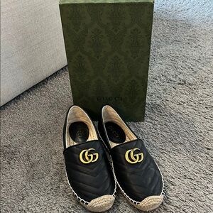 Gucci Black and Gold Espadrilles for Women